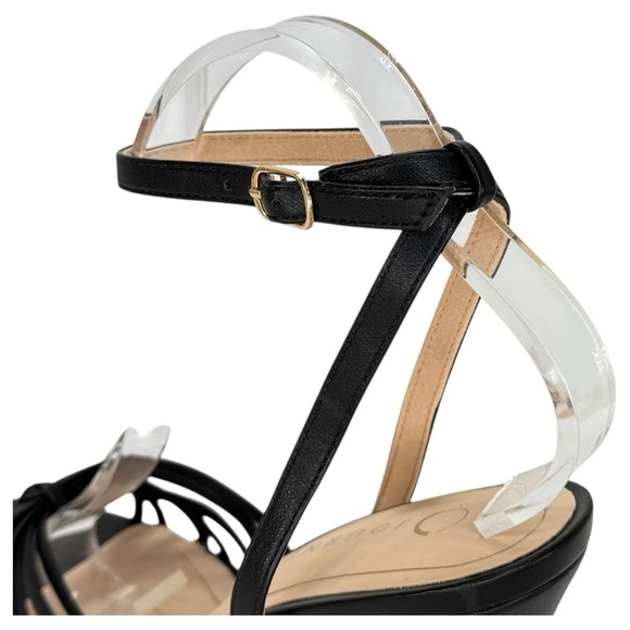 Journee Collection Vanita Black Faux Leather Womens Heels Size 10W - Picture 8 of 14